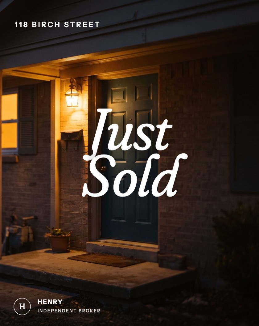 Just Sold post for 118 Birch Street